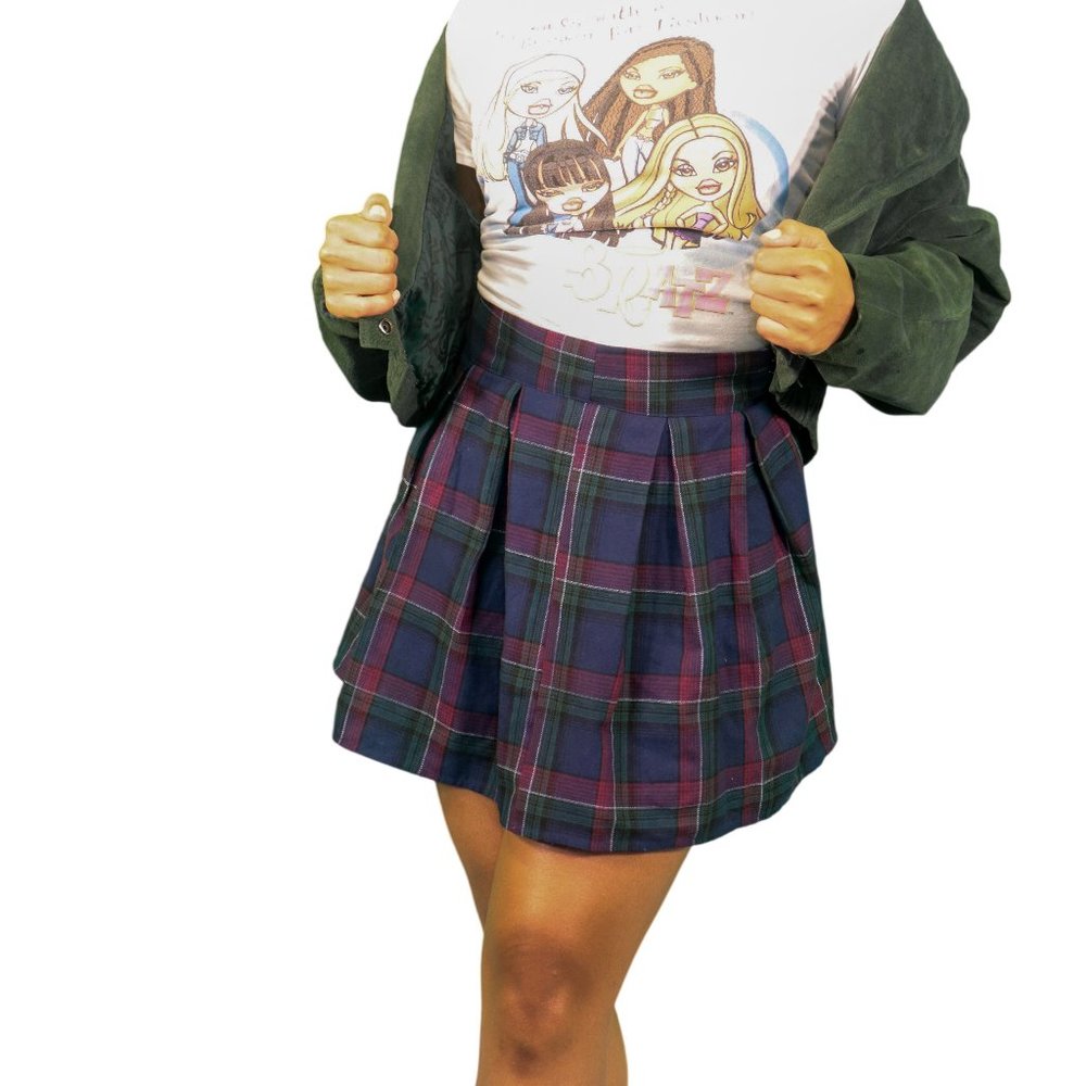 Pleated Buckle Mini skirt